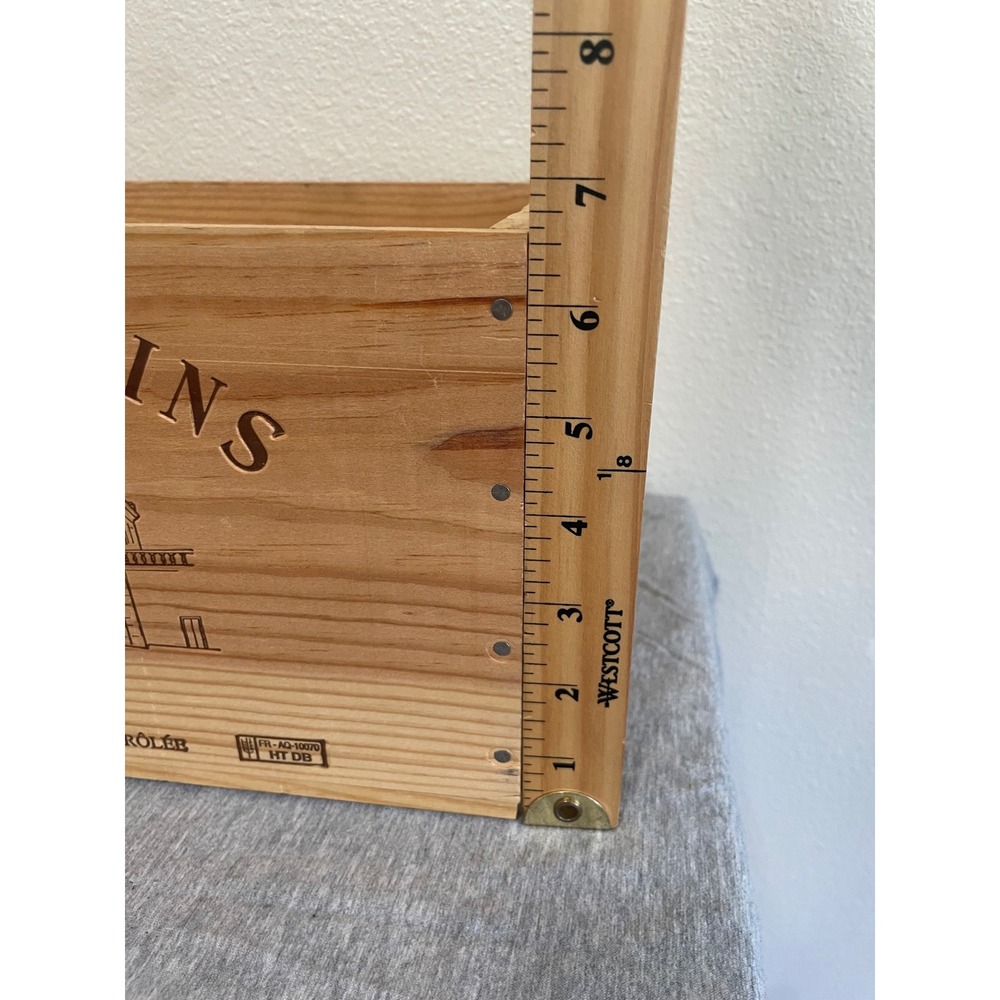 Chateau d Arcins Wine Crate French Wood Box Natural Excellent Haut-Medoc Crate - Picture 6 of 6